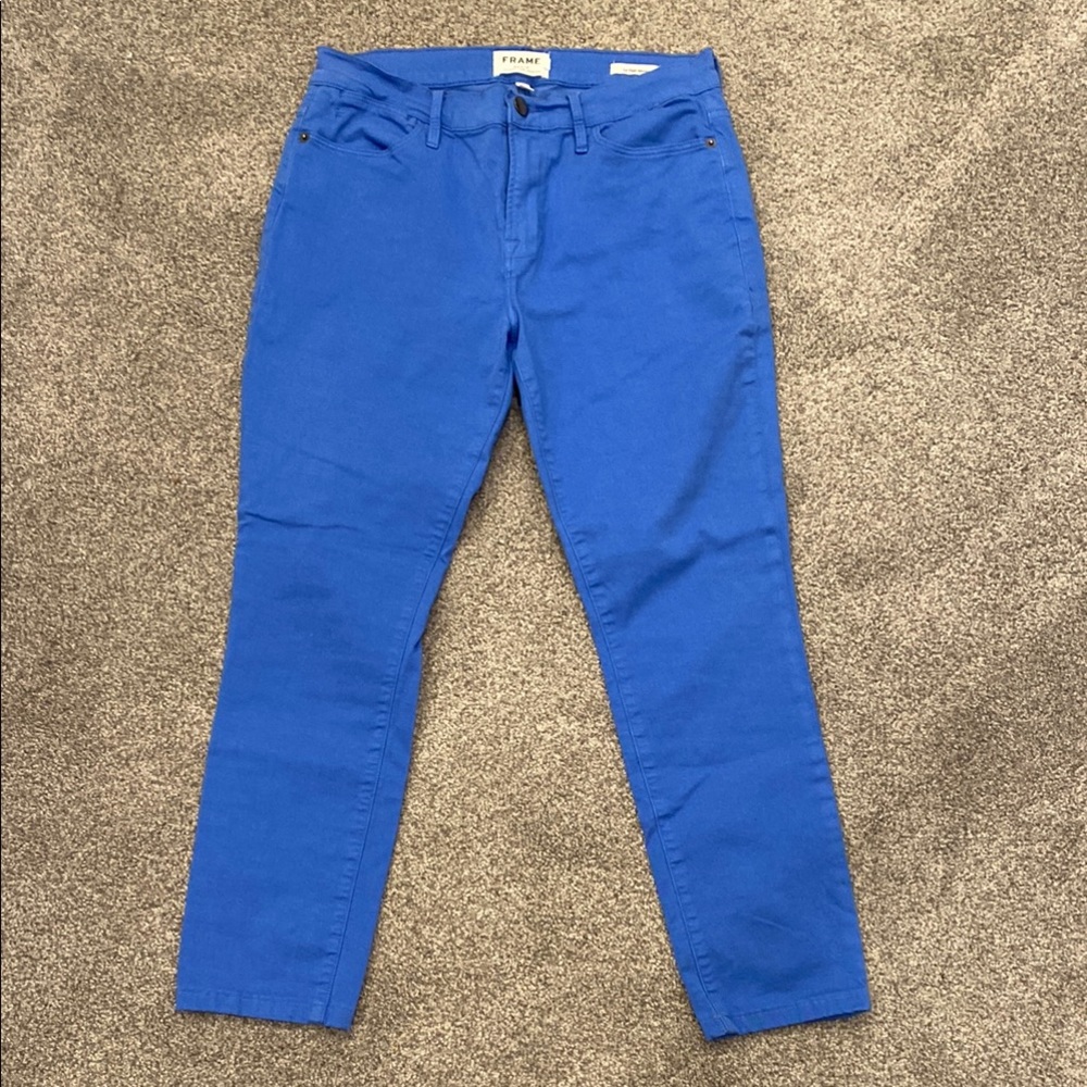 Frame Denim Women's Blue Ankle & Cropped Jeans